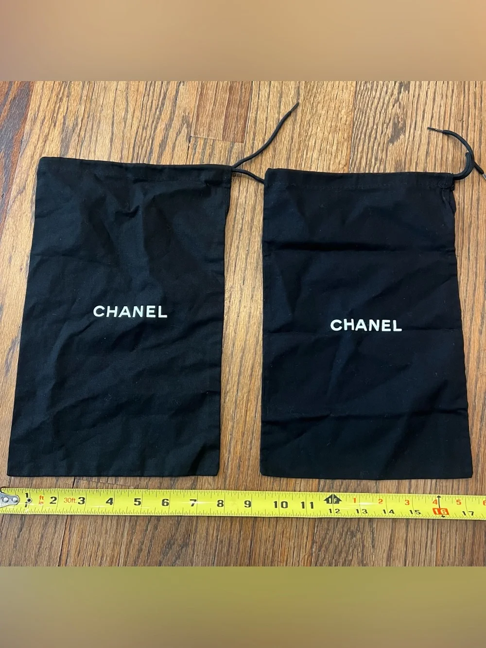 Chanel 2 dust covers for shoes sandals travel black